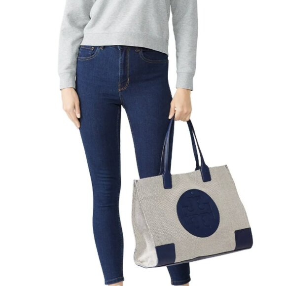 Tory Burch Navy Canvas Ella tote - NWT - Picture 2 of 8